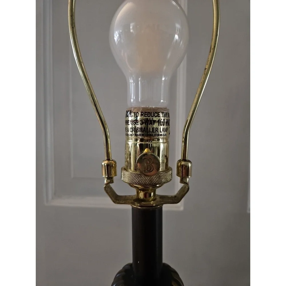 Vintage‎ 1980's Bombay Lamp With Black And Brass Finish